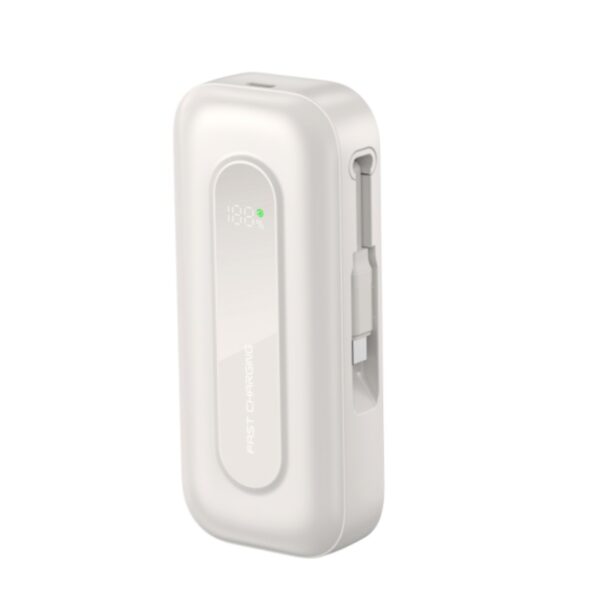 10000mAh Portable Mobile Charger with Built-In Scalable Cables – Power Bank for Phones