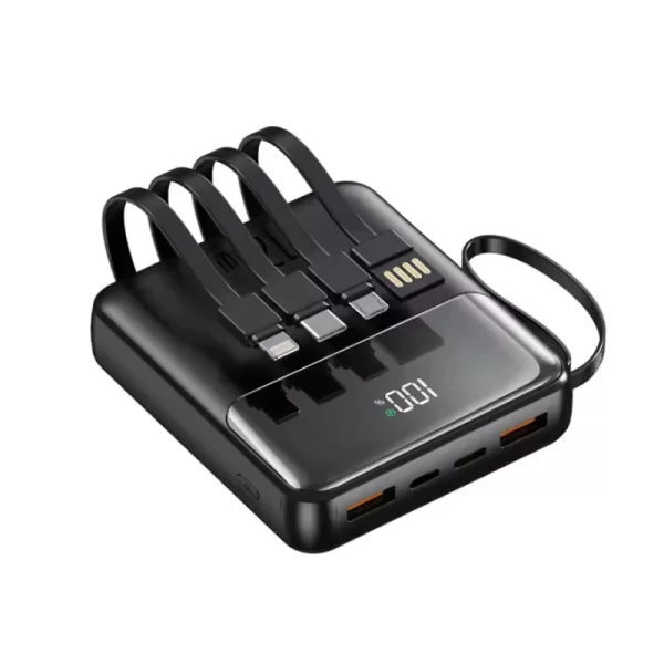UBT1228 Built-in Cables Power Bank – 10000mAh, Fast Charging, Multi-Port Output