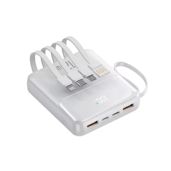 UBT1228 Built-in Cables Power Bank – 10000mAh, Fast Charging, Multi-Port Output - Image 2